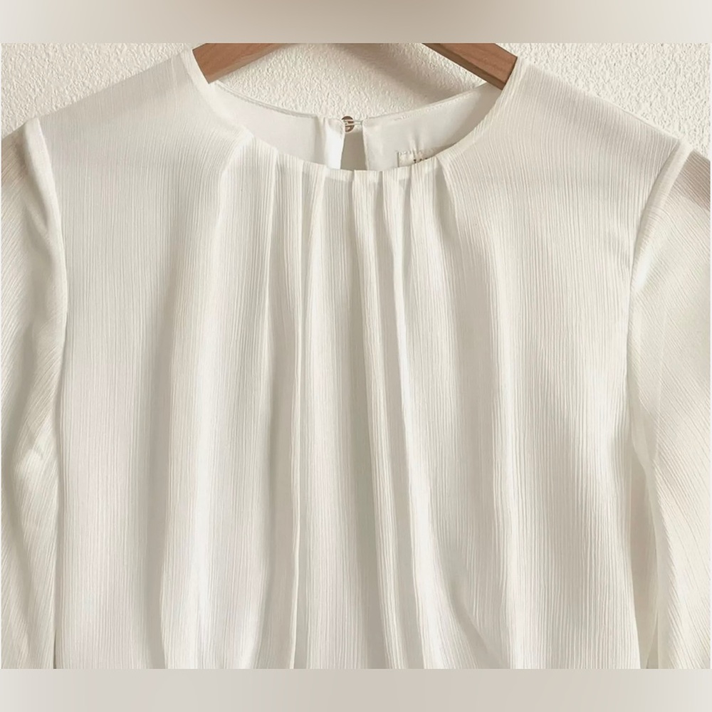Ted Baker London White and Navy Lizzata Pleated Combo Dress Women’s